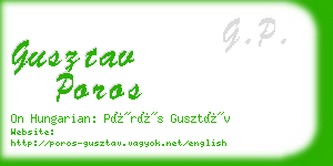 gusztav poros business card